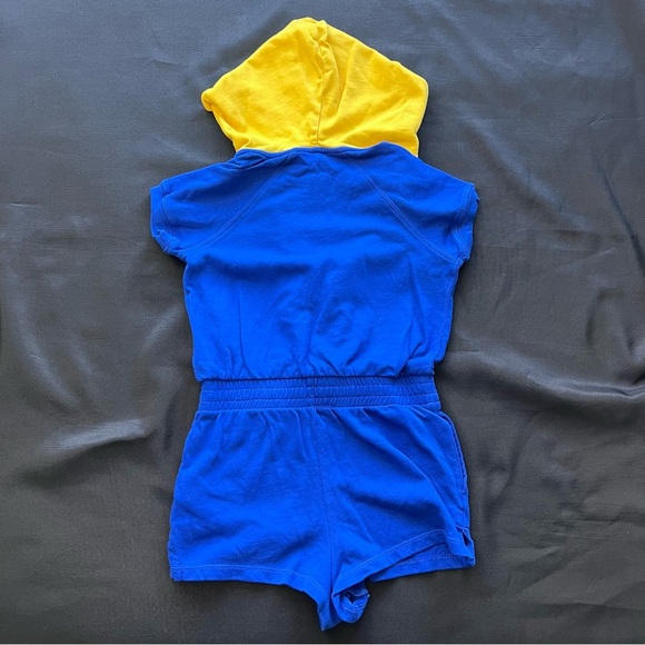 Girl’s Polo Ralph Lauren Blue & Yellow Hoodie Summer Romper - Picture 6 of 7